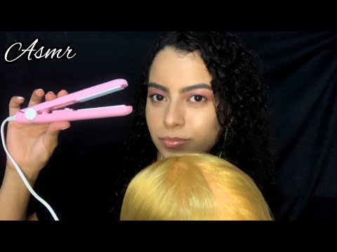 ASMR/ VOU PENTEAR E PRANCHAR SEU CABELO (COM CHUVA 🌧️)