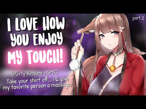 Your Flirty Kitsune's blissful Massage 💗 [ASMR Binaural | Cuddles & Heartbeat | Amagi | Hair Play]
