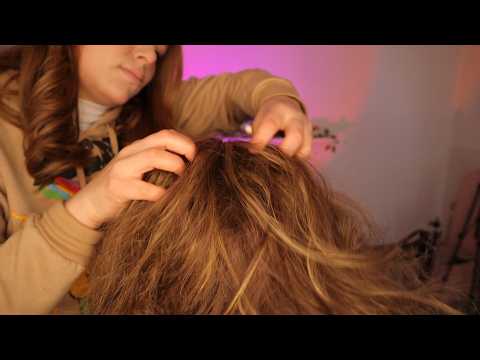 ASMR-MASAJE CRANEAL + JUGANDO CON TU CABELLO