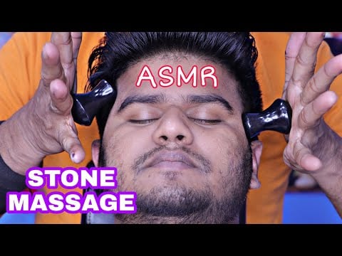 ASMR mind peaceful stone massage with Indian style neck crack | ASMR relax king Biswajit barber