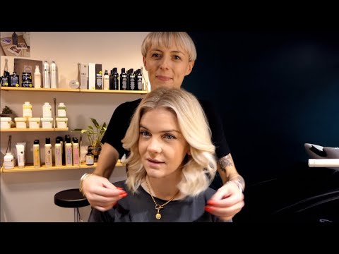 ASMR | Soin des cheveux et brushing chez un vrai coiffeur 💇🏼‍♀️ (shampoing , massage)