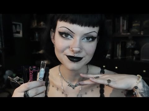 ASMR | My Go-To Alt Eyeliner/Eye Makeup Tutorial 🎨🖤 tapping, whispered rambling, etc.