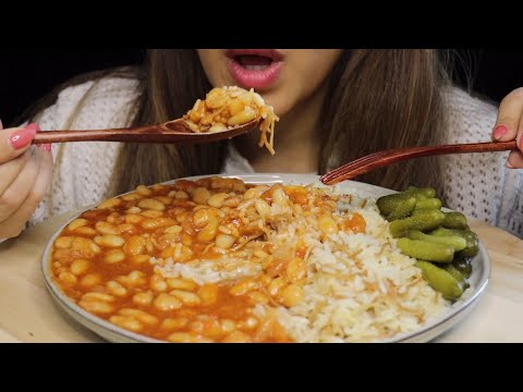 ASMR FASOLIE WITH RICE CORNICHONS MUKBANG EATING #fasolie #rice #cornichon #eating #asmr #mukbang