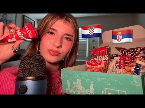 [ASMR] TRYING SNACKS FROM SERBIA & CROATIA 🇷🇸🇭🇷 (eating sounds)