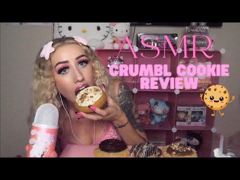 ASMR ♡ MUKBANG ♡ Eating & Reviewing Crumbl Cookies ♡ Eating sounds