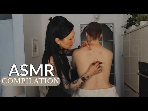 ASMR Compilation - Back Adjust / Skin Treatment / Shirt Tailor & Cleaning / Head & Shoulder Exam