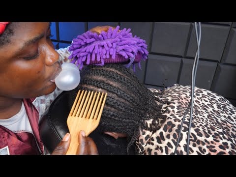 ASMR✨Fall Asleep Fast with Toothbrush Scalp Scratching on Cornrows | Scalp Check, Whisper  Ear clean