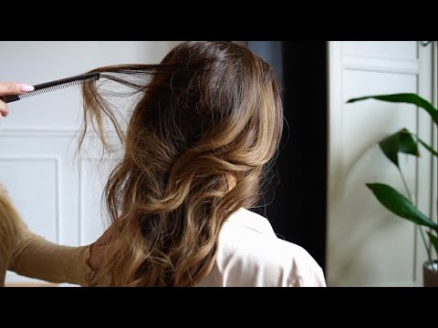 ASMR soft spoken hair brushing, scalp massage & light touch (new microphone)