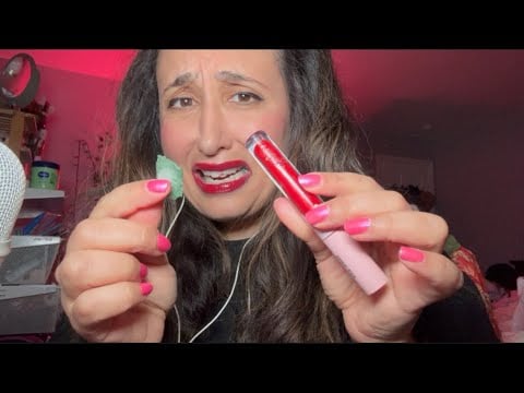 Layering Lip Gloss ASMR w/ gum chewing