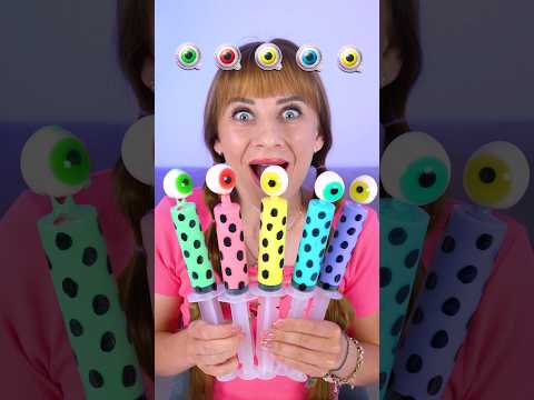 ASMR Emoji Gummy Eyeballs Jelly Mukbang #shorts