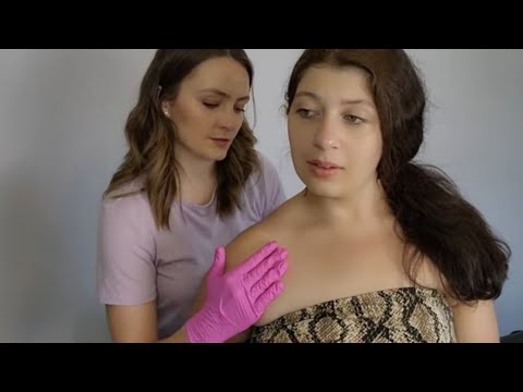 ASMR Real Person - Shoulder Injury Exam and Neck Massage (Shoulder and Back Cracks for Pain Relief)