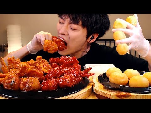 Mukbang Chicken🍗 |BBQ 허니버터갈릭스vs시크릿양념치킨 먹방|치즈볼|BBQ Cheese ball Real Sounds EATING SHOW [SIO ASMR 시오]