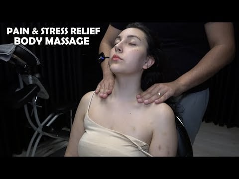 💤 FEMALE ASMR GENTLE CHAIR BODY MASSAGE FOR SLEEP 🕊️ CRACKS & head,face,chest,foot,leg,back massage