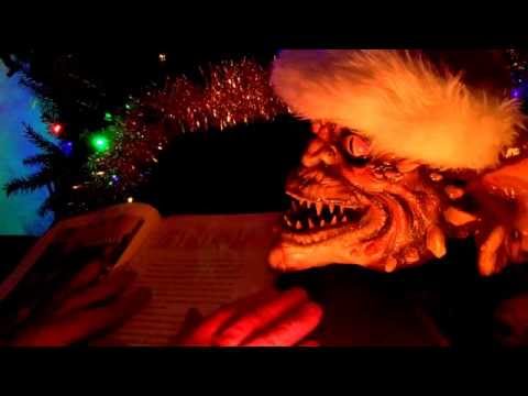Red leather gloves under the X- Mas tree with a Gremlin {{ ASMR }}