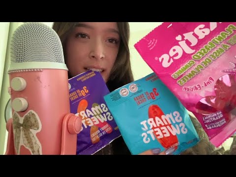 ASMR trying smart sweets and katjes gummies (mouth sounds) 🍭