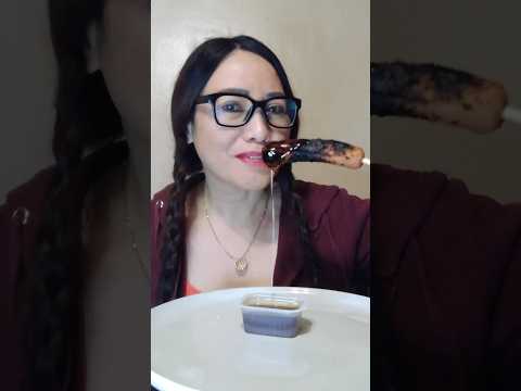 BURN HOTDOG W/ SYRUP #mukbang #viral #shortsfeed #food  #everyone #eating #foodie #asmr #viralvideo