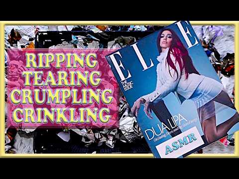 ASMR: Tearing/Ripping/Crinkling Magazine | Page Turning | Paper Sounds | No Talking