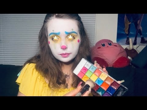 Clown Paints Your Face On Rainy Day ASMR (Lens Licking & Mouth Sounds) 🎪🎈⭐️