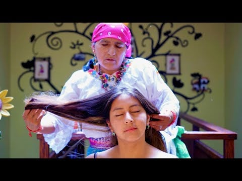 Doña Rosa's ASMR massage and hair play/cracking with soft whispering sounds for relaxation & tingles