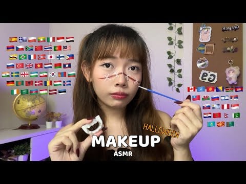 ASMR Halloween Makeup in 70+ Different Languages (2 hours for sleep)
