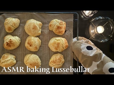 ASMR 🌙 Messy baking - Swedish saffron buns (no talking)