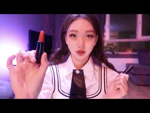 ASMR Wednesday Does Your Makeup (No Talking)