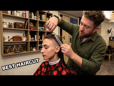 IT TURNED OUT JUST AS SHE WANTED ✂️ FEMALE ASMR HAIRCUT & FOAMY HEAD MASSAGE AND HAIR WASHING