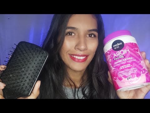 ASMR: LAVANDO, HIDRATANDO E CORTANDO SEU CABELO 💇🏻‍♀️