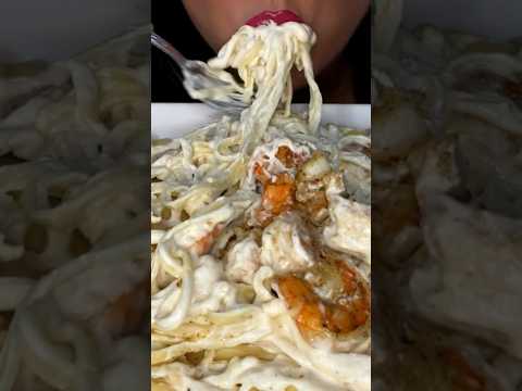 Creamy Shrimp Alfredo #asmr #food #yummyfood #pasta