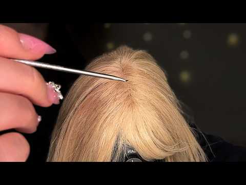 DEEP Scalp Scratches with Sharp Metal Tool (Wig on Mic) No Talking [ASMR]