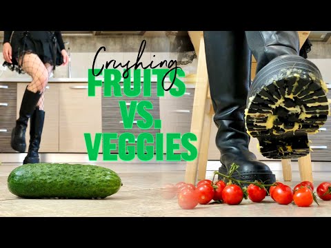 Pea's Chelsea Knee-High Boots Crushing Food! Oddly Satisfying! ASMR