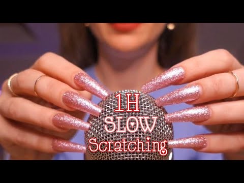 ASMR Slow Mic Scratching for Sleep ❤️ 1 Hour ❤️ Sleep Well! No Talking ASMR