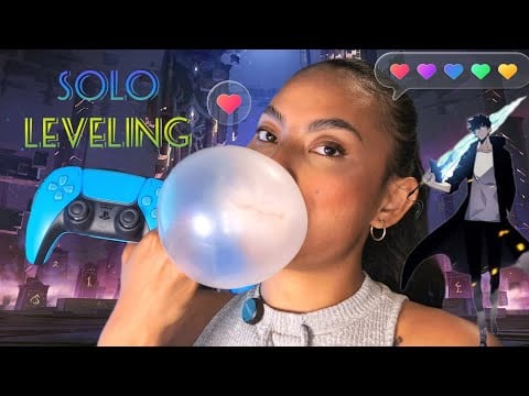 ASMR Playing Solo Leveling Game With Messy Bubblegum Chewing