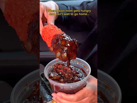 When Asian mom gets hungry and can’t wait to go home… #food #eating #noodles #mukbang #corndog