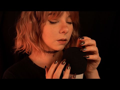 ASMR | "go to sleep" slow whispering, mic blowing & gentle foam cover scratching - blue yeti