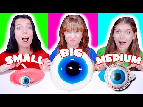 ASMR Big, Medium, Small Food | Gummy Eyeballs, Chips Mukbang