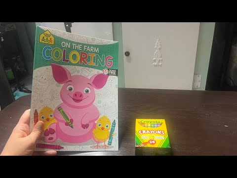 ASMR Coloring Crayons Whisper Page Turning Paper Sounds - Coloring Book -