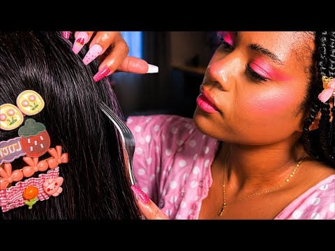 ASMR The Girl Obsessed With Playing In Strangers Hair Got Caught 😳 Hair Play & Scalp Scratching