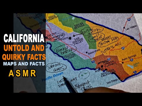 ASMR: CALIFORNIA -The Untold and Quirky FACTS | Map outline with facts | ASMR maps and Facts