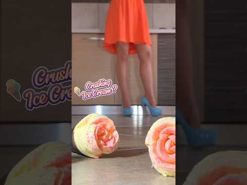 Ice Heels vs. Icecream Roses! Oddly Satisfying Food Crushing! ASMR