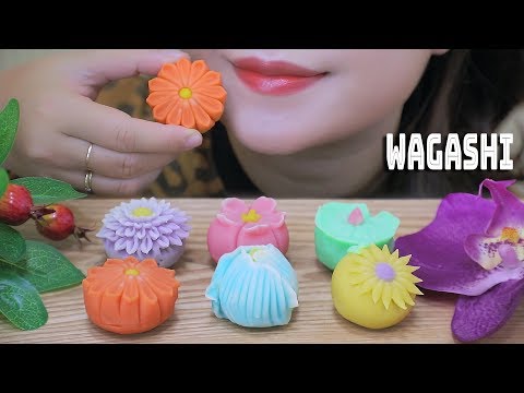 ASMR JAPANESE TRADITIONAL CANDY ART WAGASHI, SOFT EATING SOUNDS | LINH ASMR