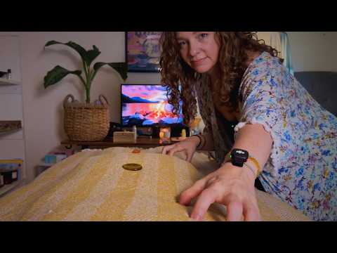 ASMR Reiki & Massage for the Solar Plexus Chakra💛Fire Element Healing, Crystals & Campfire Sounds🔥