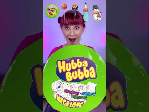 ASMR Emoji Giant Hubba Bubba, Lollipops Mukbang #shorts