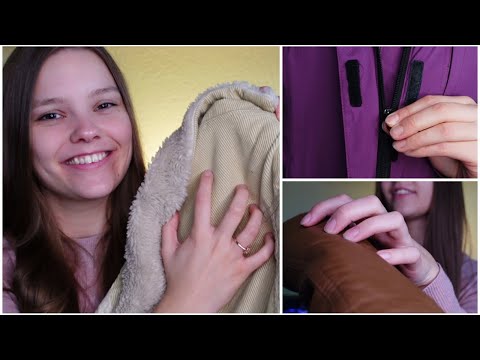 ASMR Fabric Scratching on Jackets (Fabric Rubbing, Zipper Sounds) - PART 2