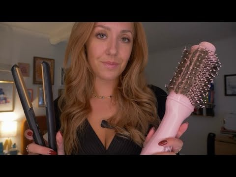 ASMR Hair Stylist - Blow Out & Curling Your Hair RP