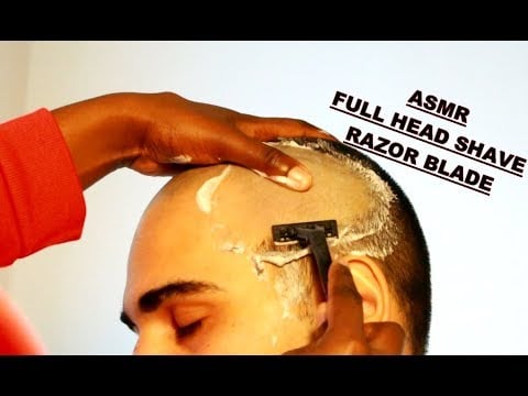 ASMR Full HEAD SHAVE by RAZOR (Female Barber)