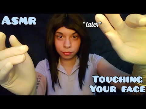 ASMR ◇ Touching your face with surgical latex gloves 💫