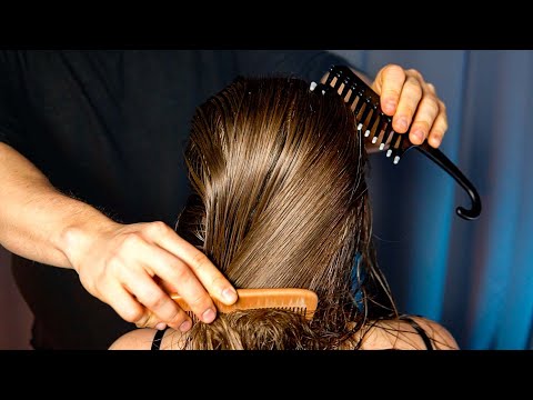 ASMR Wet Hair Brushing Sounds to Help You Sleep Better (Hair Play)