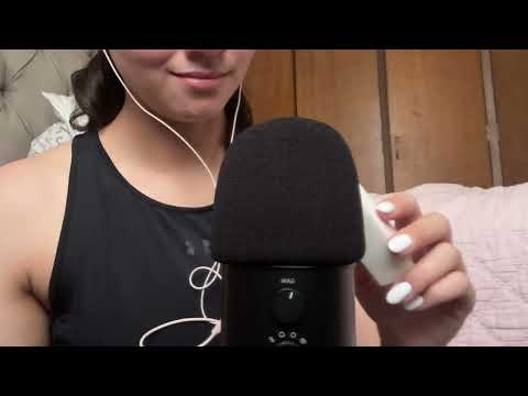ASMR mic cover scratching with pen, brush, etc