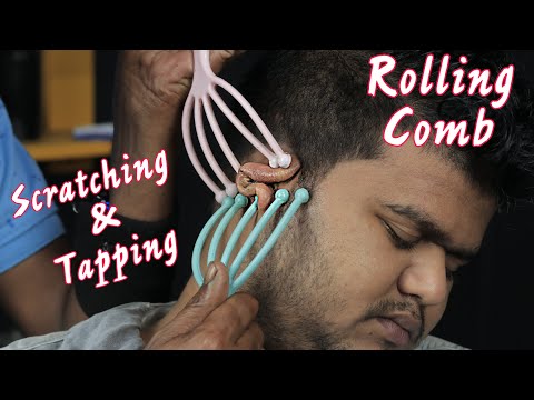 Scratching And Tapping Head Massage With Rolling Comb ASMR